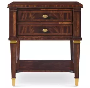 Marlborough Cambridge and Gold 2 Drawer Salinger Open Nightstand