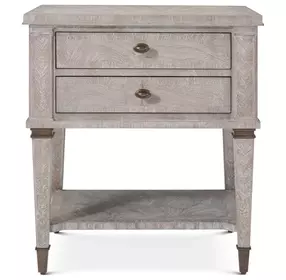 Marlborough Geo Coast and Gold 2 Drawer Salinger Open Nightstand