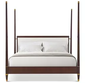Marlborough Cambridge and Cream Upholstered Markos King Poster Bed