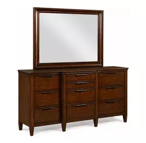 Amaretto Grove Amaretto 10 Drawer Bristow Dresser with Rectangular Mirror