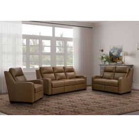 Ayden Hillwood Toffee Leather 84" Power Reclining Living Room Set with Power Headrests and Power Lumbar