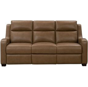 Ayden Hillwood Toffee Leather 84" Power Reclining Sofa with Power Headrests and Power Lumbar