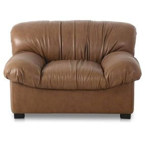 Halston Tan Leather Upholstered Lounge Chair