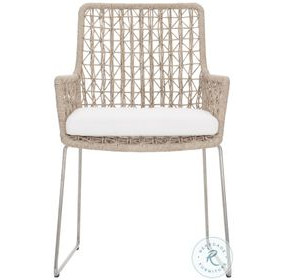 Carmel Hazelnut Outdoor Arm Chair with Seat Pad Set of 2