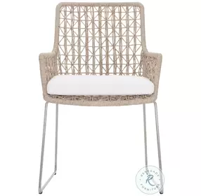 Carmel Hazelnut Outdoor Arm Chair with Seat Pad Set of 2