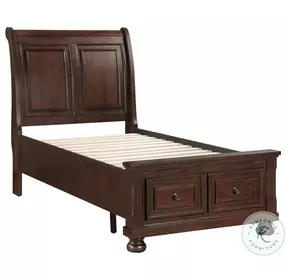 B00961 Rich Cherry Storage Twin Panel Bed