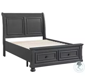 B01061 Gray Storage Full Panel Bed