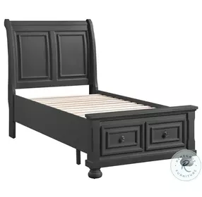 B01061 Gray Storage Twin Panel Bed