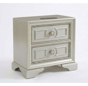 B01209 Silver Paint Nightstand with LED Lighting
