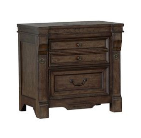 Grand Teton Distressed Brown Oak Nightstand