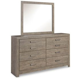 Culverbach Gray 6 Drawer Dresser and Rectangular Mirror