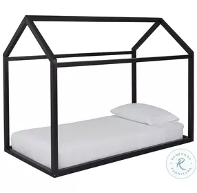 Flannibrook Black Twin House Bed Frame Only