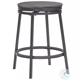 Stockton Gray Oak Backless Swivel Counter Height Stool