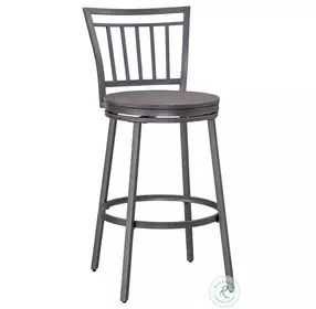 Filmore Gray Oak Metal Back Swivel Counter Height Stool