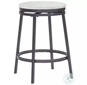 Stockton White Oak Backless Swivel Counter Height Stool