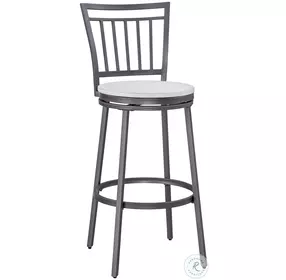 Filmore White Oak And Slate Gray Metal Back Swivel Counter Height Stool