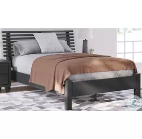 Danziar Black Full Slat Panel Bed