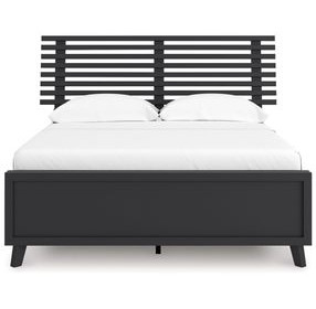 Danziar Black Full Slat Panel Bed