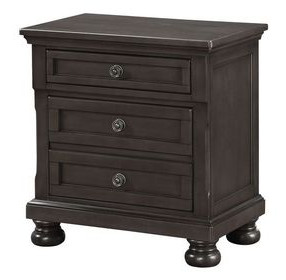 B01061 Gray 4 Drawer Nightstand with USB Charging