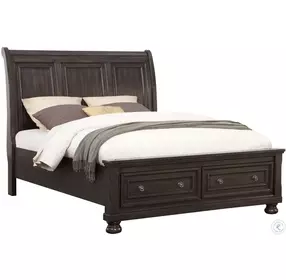 Soriah Distressed Gray Queen Sleigh Storage Bed