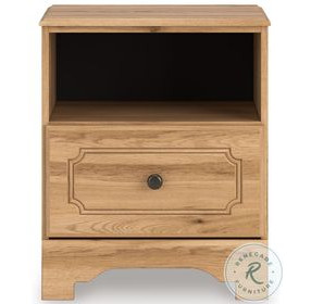 Galletyn Warm Brown 1 Drawer Nightstand with USB Charging
