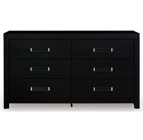 Raechalla Matte Black 6 Drawer Dresser