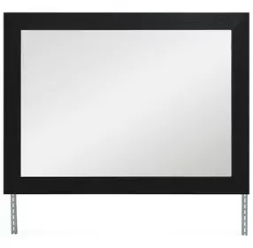 Raechalla Matte Black Rectangular Dresser Mirror