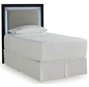 Marzoni Black and Gray Twin Upholstered Panel Headboard