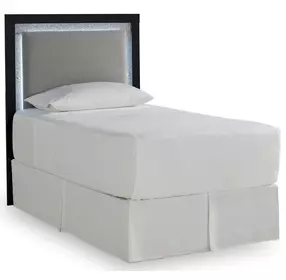 Raechalla Black and Gray Twin Upholstered Panel Headboard