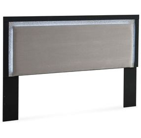 Marzoni Black and Gray King Upholstered Panel Headboard