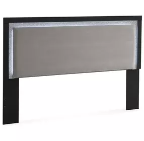 Raechalla Black and Gray King Upholstered Panel Headboard