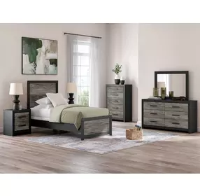 Jonnifer Black and Gray Youth Panel Bedroom Set