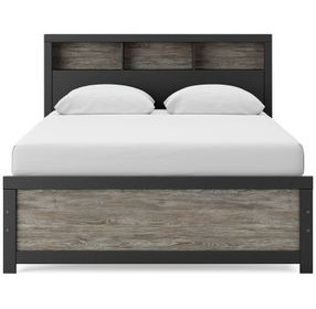 Ryderton Black and Gray Queen Panel Bookcase Bed