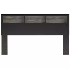 Jonnifer Warm Gray and Matte Black King Bookcase Headboard
