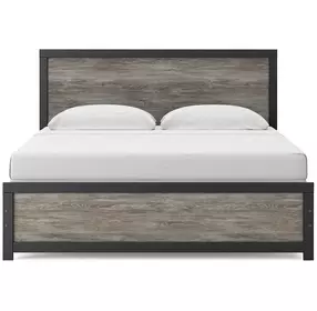 Jonnifer Black and Gray King Panel Bed