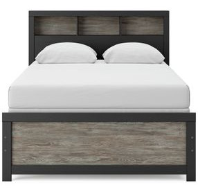 Ryderton Black and Gray Full Panel Bookcase Bed