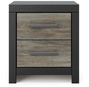 Ryderton Black and Gray 2 Drawer Nightstand