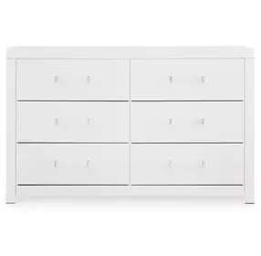 Raechalla Matte White 6 Drawer Dresser