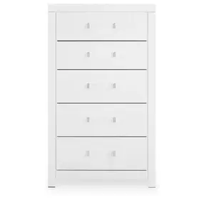 Raechalla Matte White 5 Drawer Chest