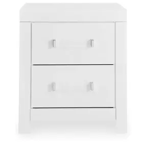 Raechalla Matte White 2 Drawer Nightstand