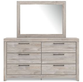 Ryderton Gray 6 Drawer Dresser and Rectangular Mirror