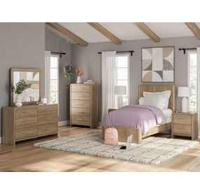 Dayella Warm Natural Brown Youth Panel Bedroom Set
