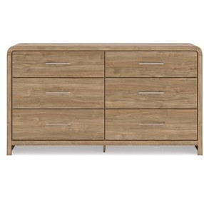 Dayella Warm Natural Brown 6 Drawer Dresser