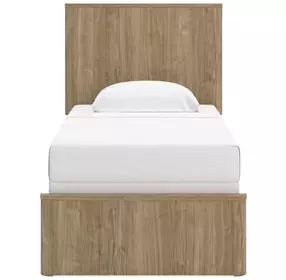 Dovander Warm Natural Brown Twin Panel Bed