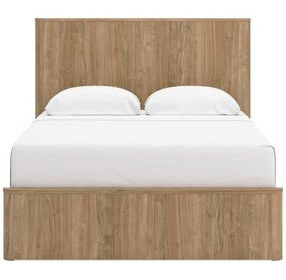 Dayella Warm Natural Brown Queen Platform Bed
