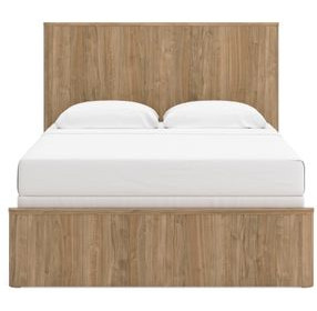 Dayella Warm Natural Brown Queen Panel Bed