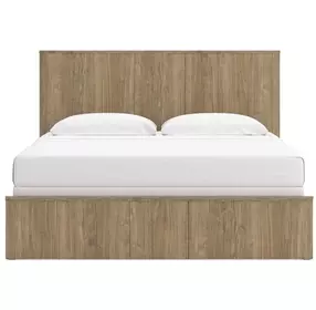 Dovander Warm Natural Brown King Panel Bed