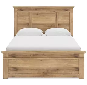 Fenderport Tan Queen Panel Bed with 4 Side Drawer Storage