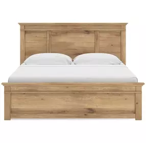 Fenderport Tan King Panel Bed with 2 Side Drawer Storage