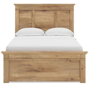 Allihauser Tan Full Panel Bed with 2 Side Drawer Storage